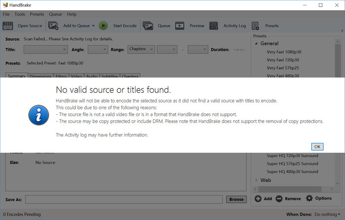 handbrake ne peut pas extraire copier les dvd proteges