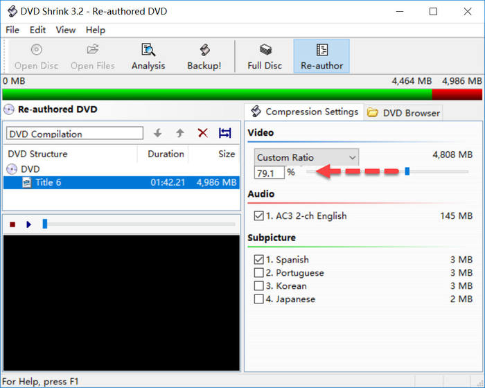 dvd shrink compression dvd9 vers dvd5
