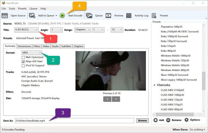 handbrake extraire dvd pour mp4