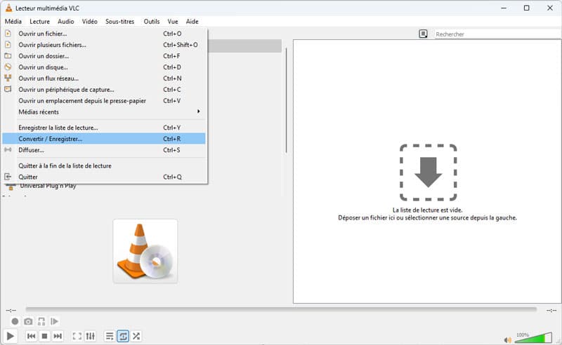 vlc convertir enregistrer