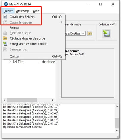 Développez le menu déroulant Fichier